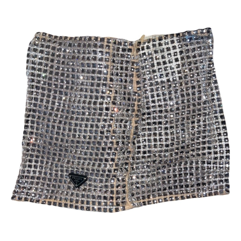 PRADA RHINESTONE VIRAL GLITTER SKIRT